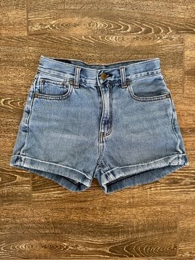 American Eagle Mom Short, High-Rise Light Blue Denim Shorts, 00
